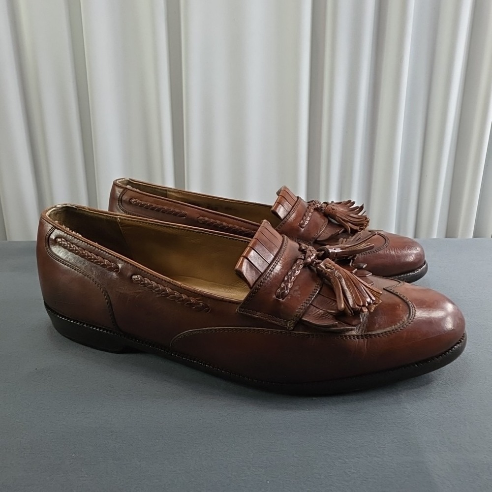 Bragano Cole Haan‎ Men's Loafers 9M Brown Leather Tasseled Kiltie Italy Vibram